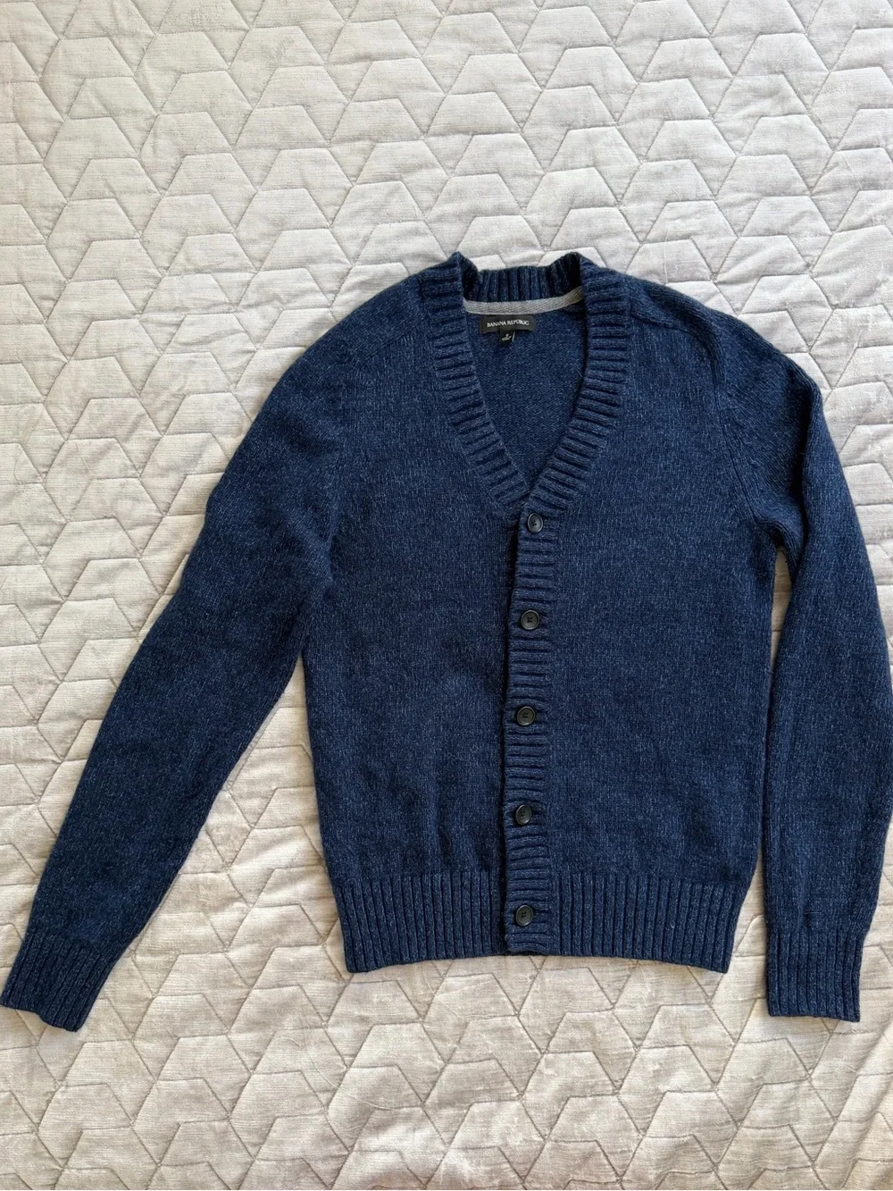 Banana Republic Navy V-Neck Button-Front Cardigan Wool blend Size S